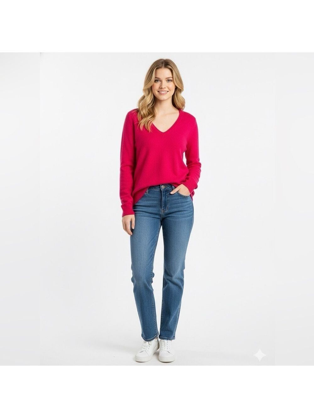 GAP Merino Extra Fine Wool/Acrylic Blend Light Weight Vee Neck Sweater Sz S